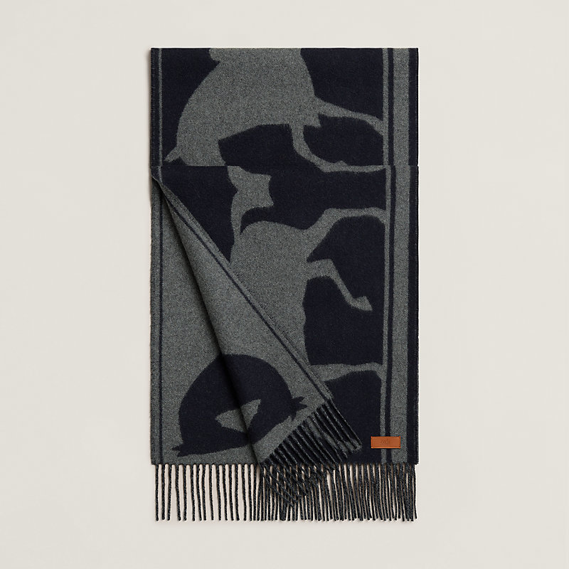 Casaque Tete a Queue scarf - Blue | Hermès Mainland China